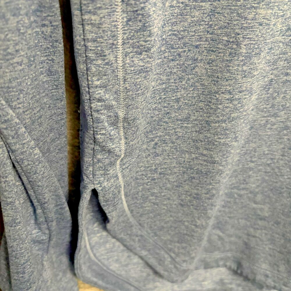 Athleta Uptempo Cowl Neck Hoodie M Blue Athletic Athleisure Thumbholes - Picture 7 of 11
